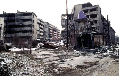 Ødelagte bygninger i Grbavica