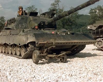 Dansk kampvogn af typen "Leopard 1" i 1996. De blev brugt i Bosnien i 1994