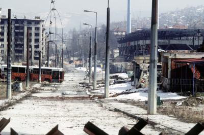 Grbavica, forstad til Sarajevo, i marts 1996