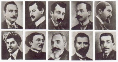 Armenske intellektuelle der blev arresteret og senere henrettet af den ungtyrkiske regering om natten den 24. april 1915.