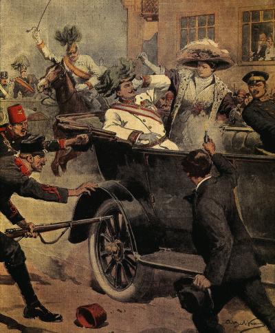 Illustration af mordet på Franz Ferdinand