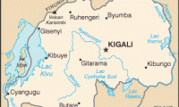 Kort over Rwanda